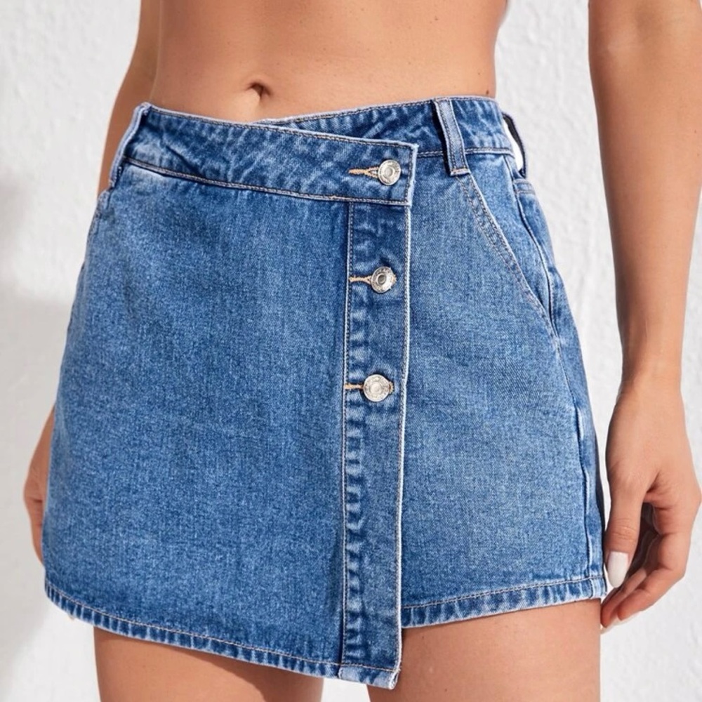 Denim Asymmetrical Skort
